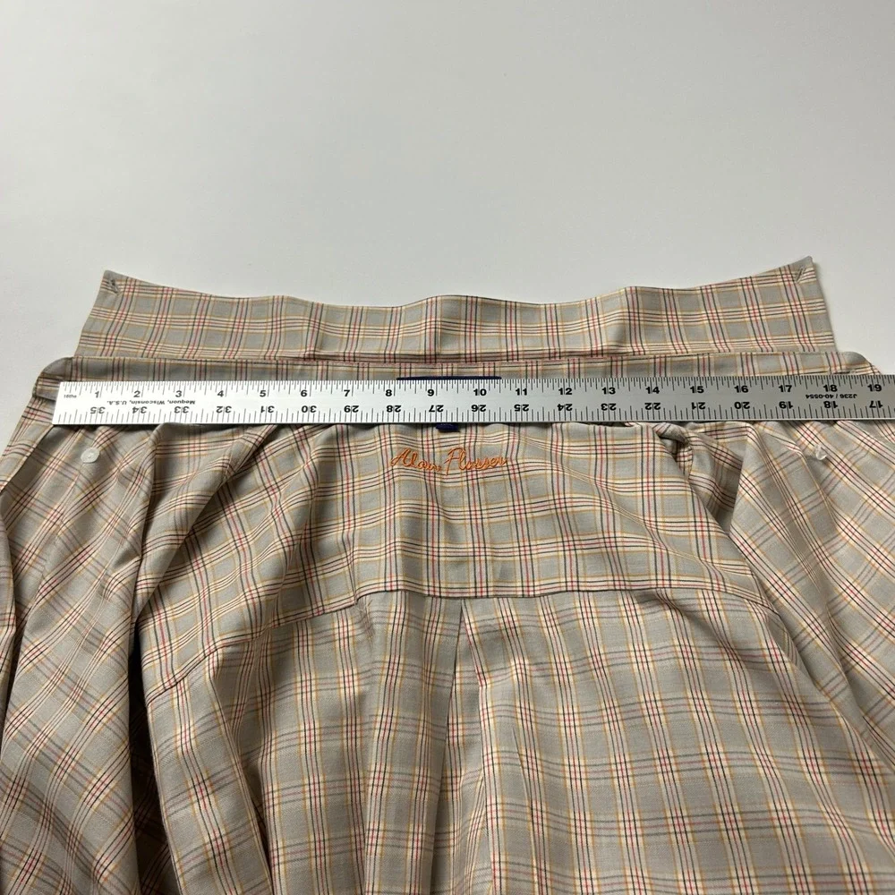 Alan Flusser Mens XXL Plaid Button Down Casual Long‎ Sleeve Shirt